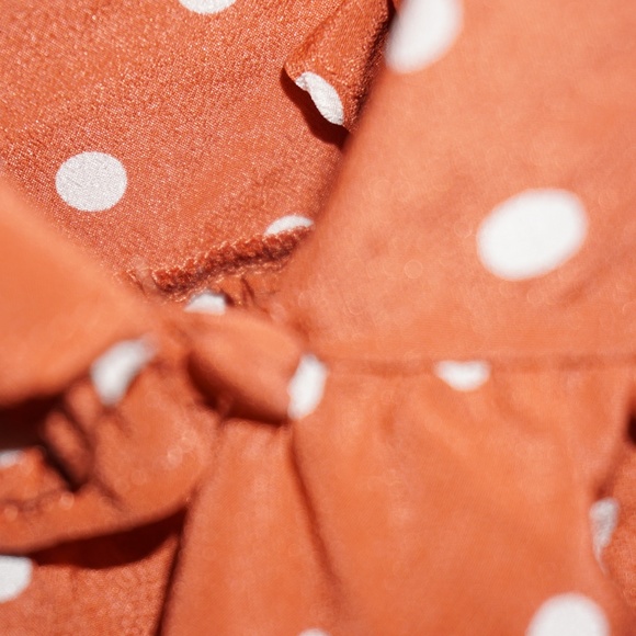 Realisation Par Valentina Ruffle Rust Spot Red polka dots Blouse - Picture 6 of 10